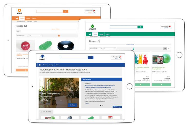 Multishop 3 Händlershops in Tablets