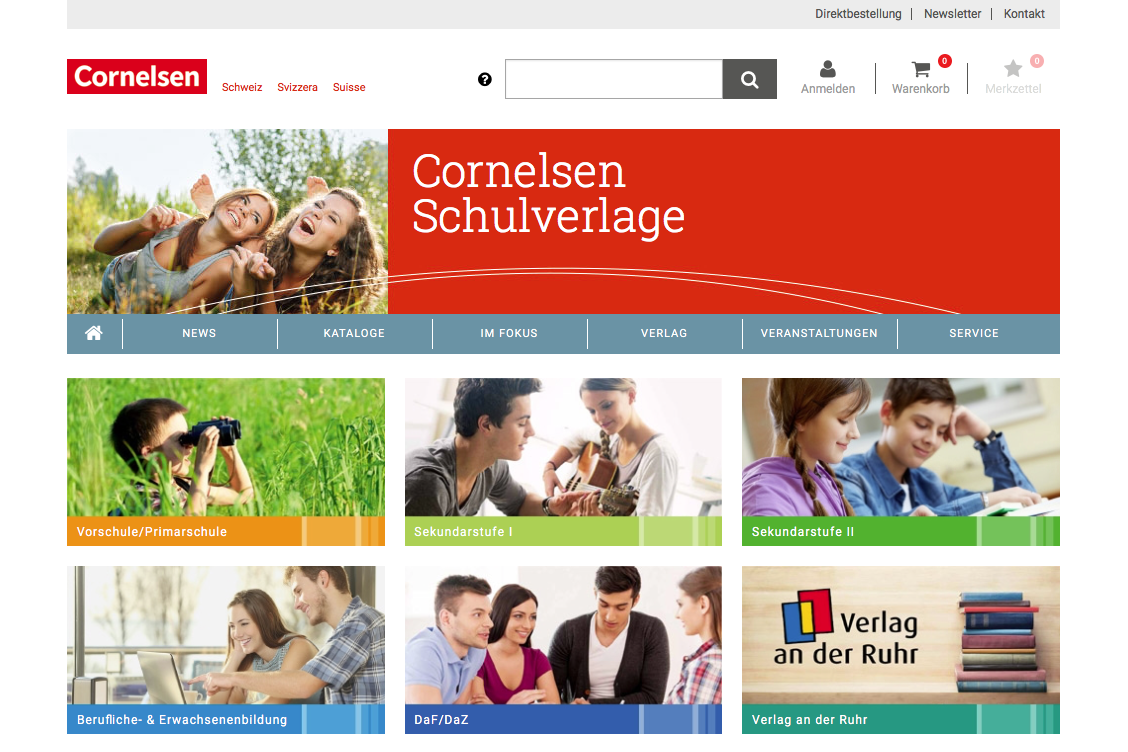 Cornelsen Schweiz - Frontpage