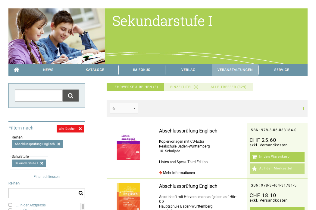 Cornelsen Schweiz - Product search