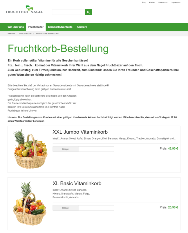 Fruchthof Nagel Website Fruchtbazar