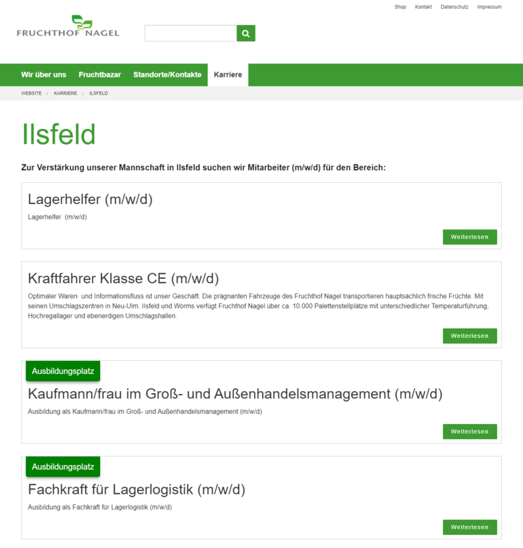 Fruchthof Nagel Website Jobs