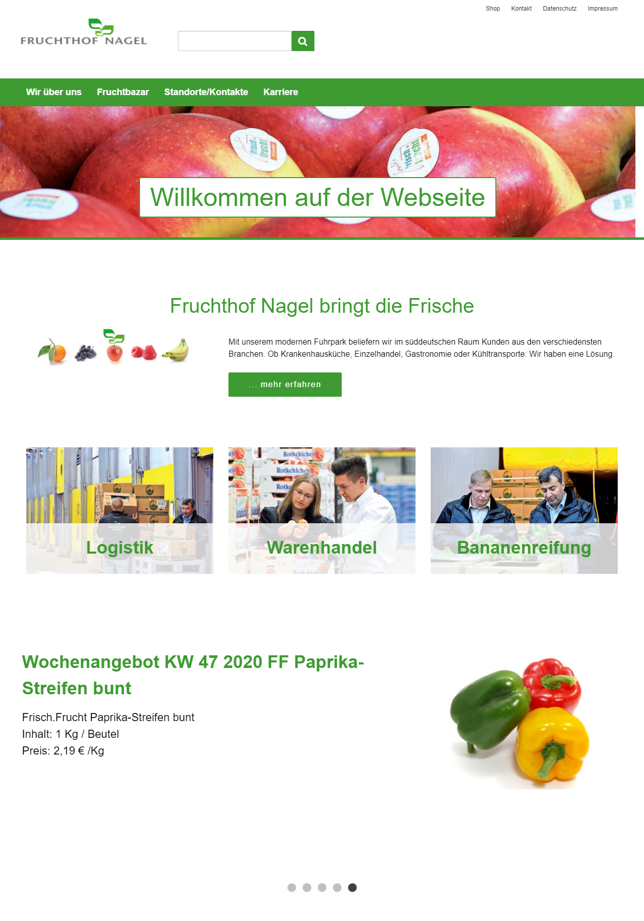 New Fruchthof Nagel Website Integrates Shop Elements