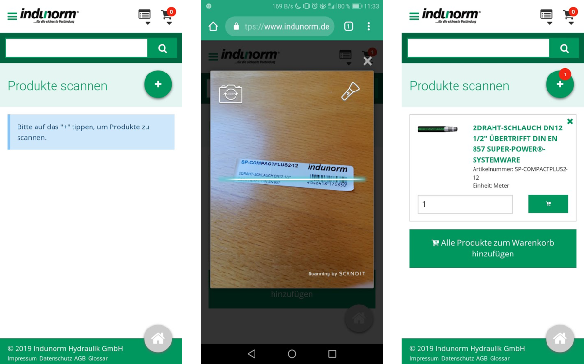 Indunorm PWA Barcode-Scanner