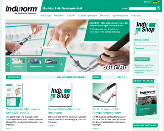 Indunorm Homepage