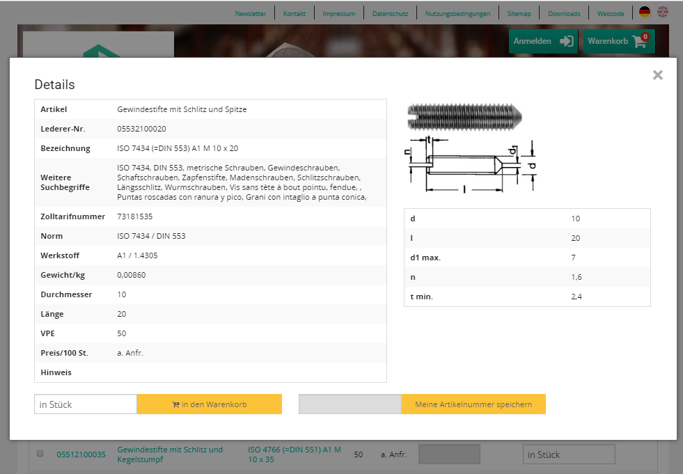 Lederer Produktdetails